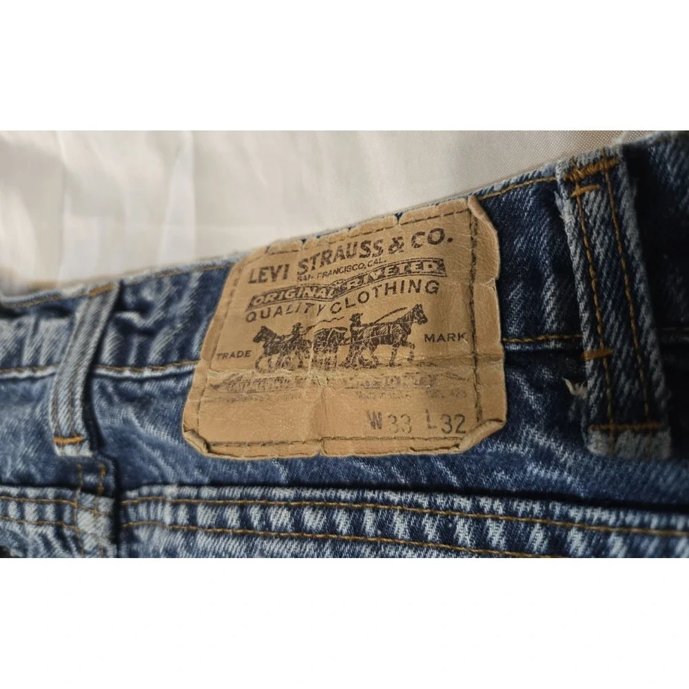 Vtg Levis 550 Orange Tab Jeans Made USA 33x32 Relaxed Fit 1998 Stonewash Denim